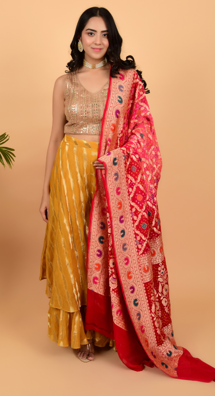 Banarasi Red Heavy Dupatta