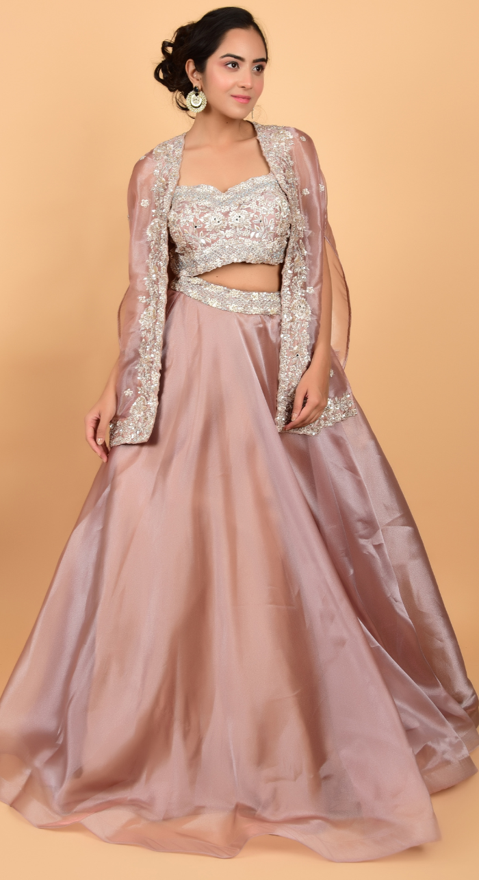 Designer Couture Lehenga With Cape