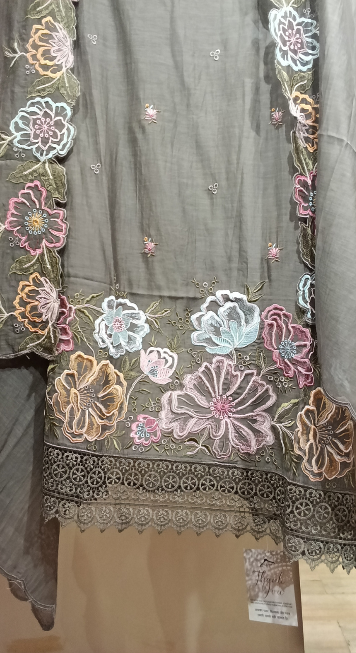 Meher Chanderi Semi-Stitched Cotton Suit