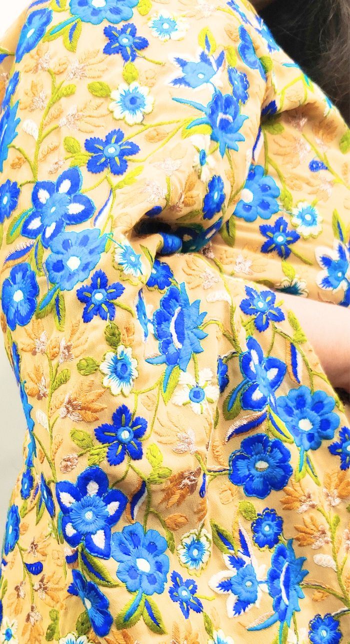Completely Embroidered Jacket With Silk Set
