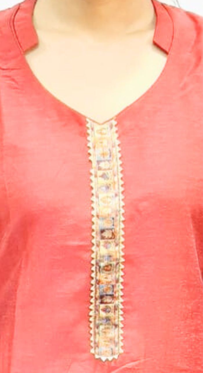 Silk Kurta With Banarasi Border