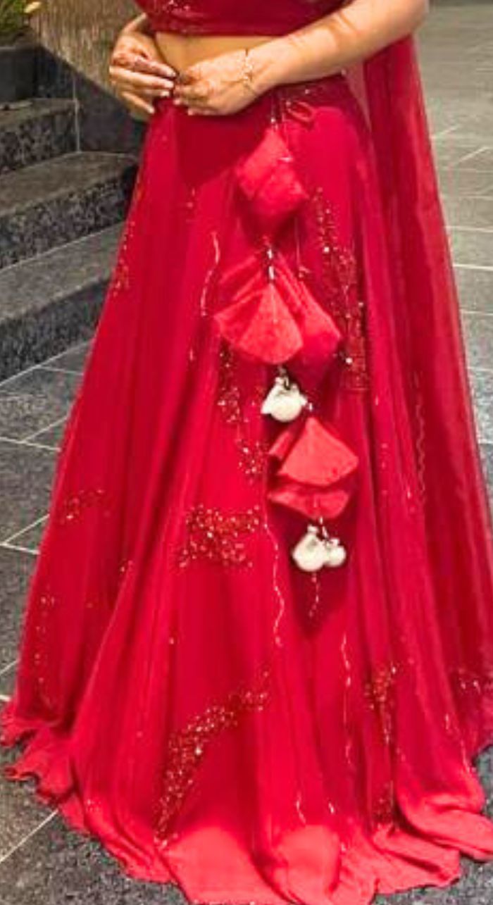 Red Georgette Lehenga