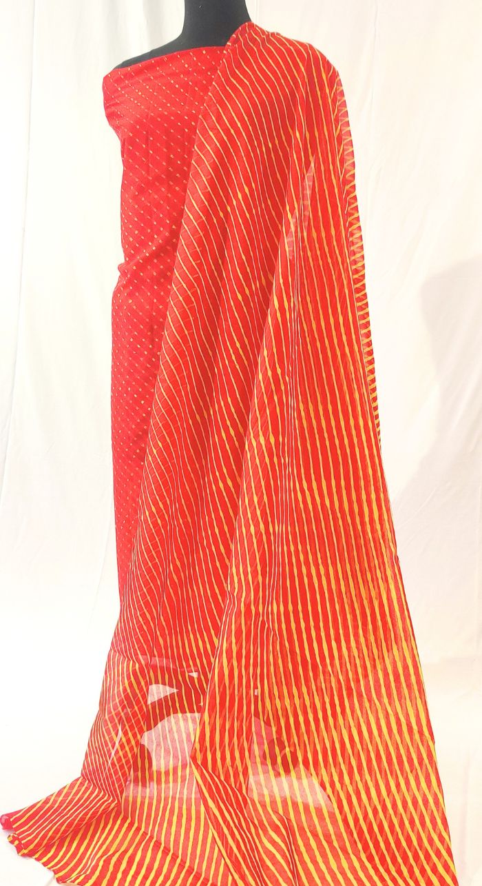 Red Kota Leheriya Suit
