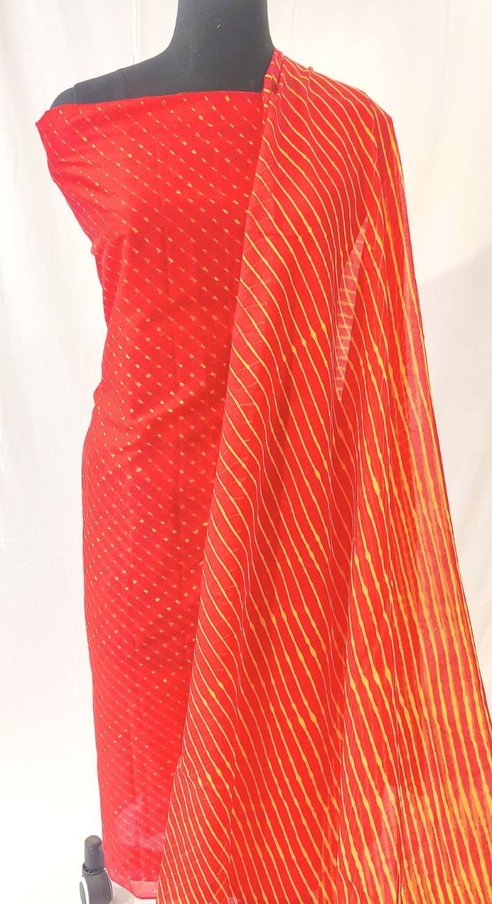 Red Kota Leheriya Suit