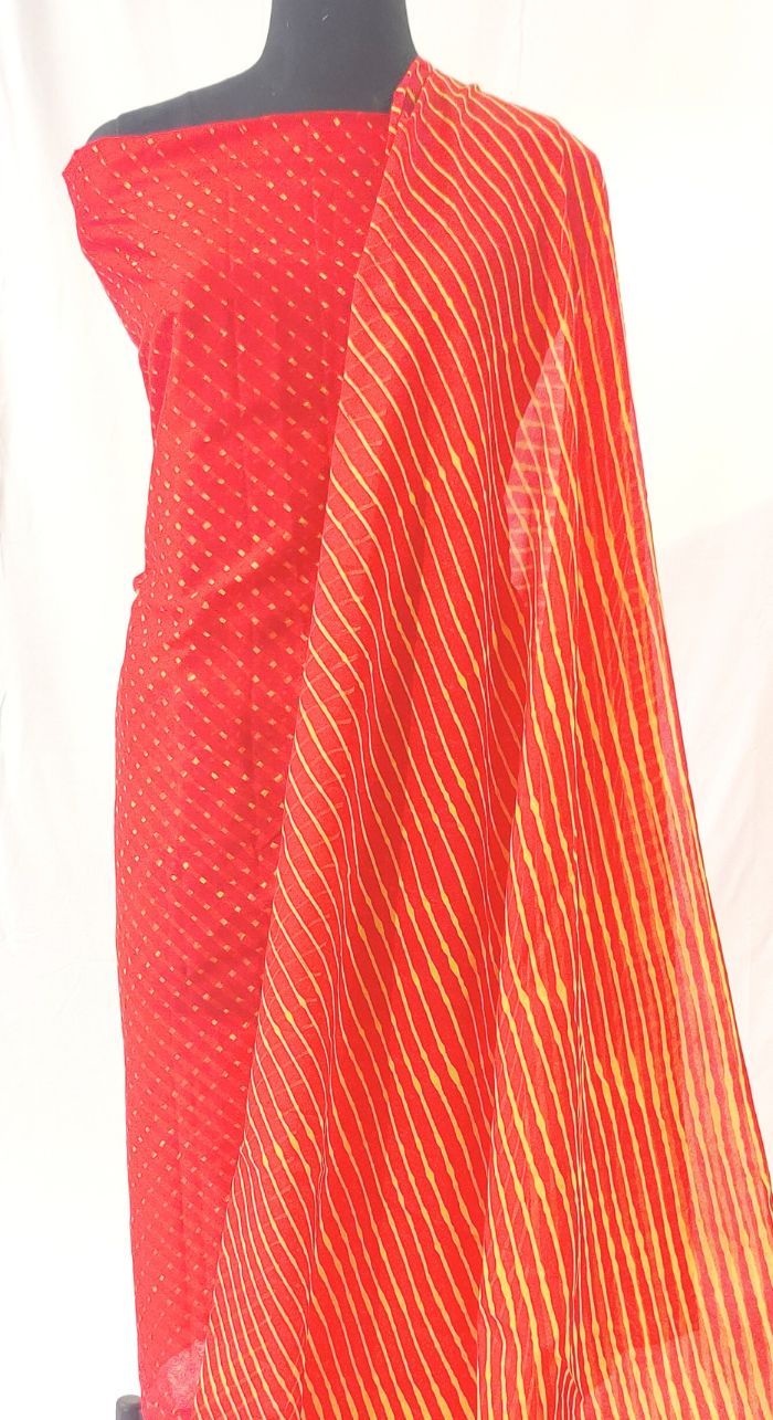 Red Kota Leheriya Suit