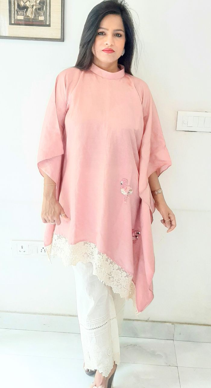 Linen Silk Classy Kaftan With Pants