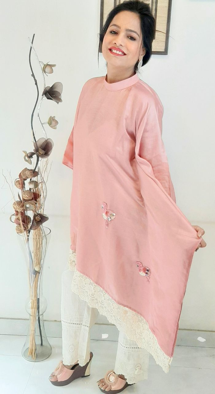 Linen Silk Classy Kaftan With Pants