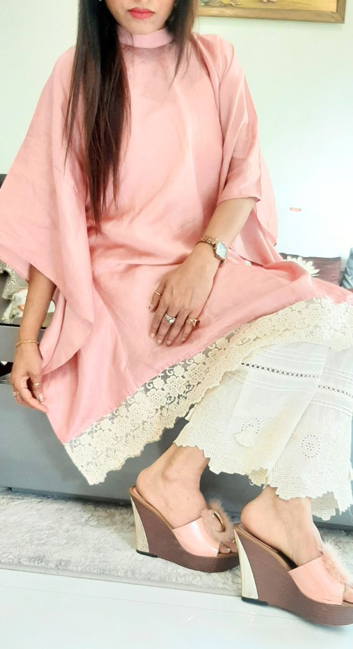 Linen Silk Classy Kaftan With Pants