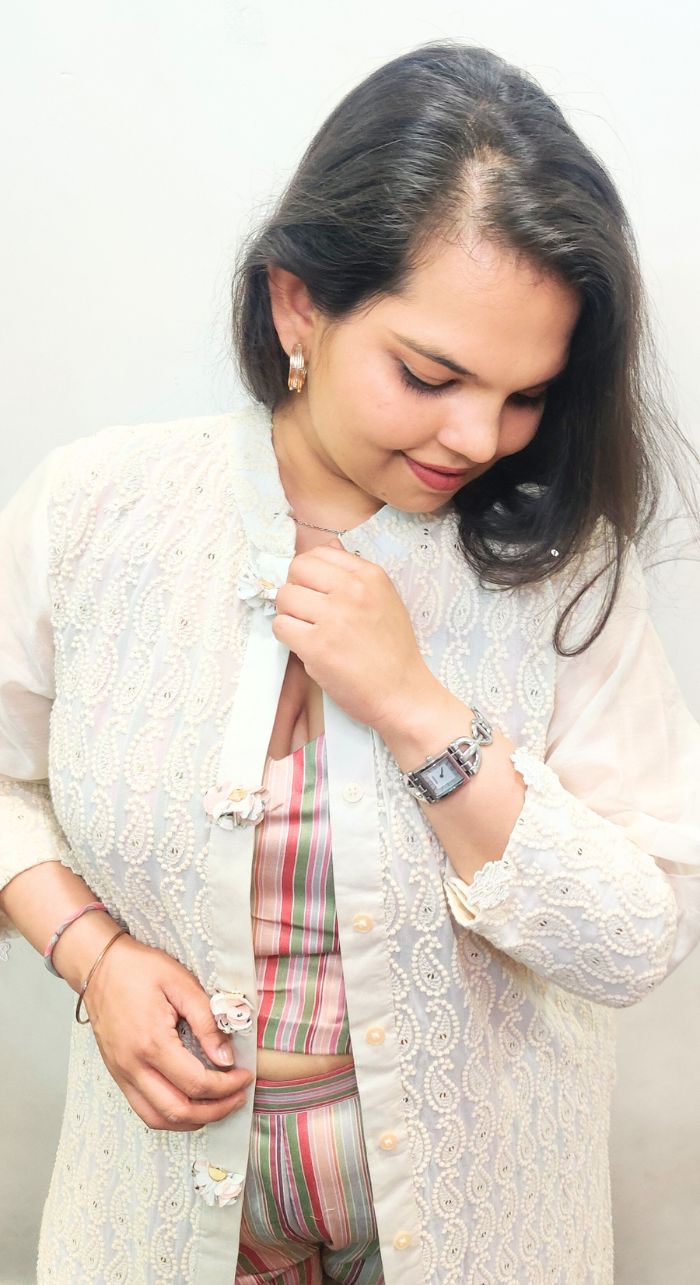 Glace Cotton Coord Set With Stylish Jacket