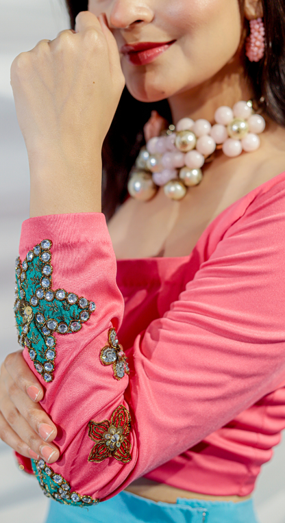 Light Blush Elegance (Crop Top)