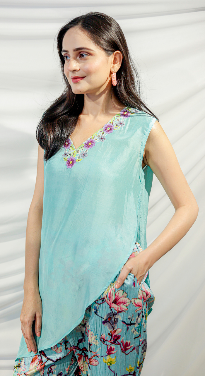 Sky Blue Elegance (Floral)