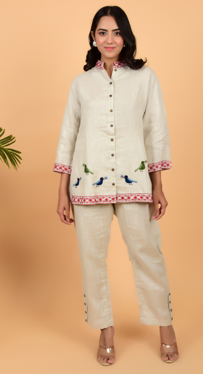 Linen Co-Ords With Hand Work
