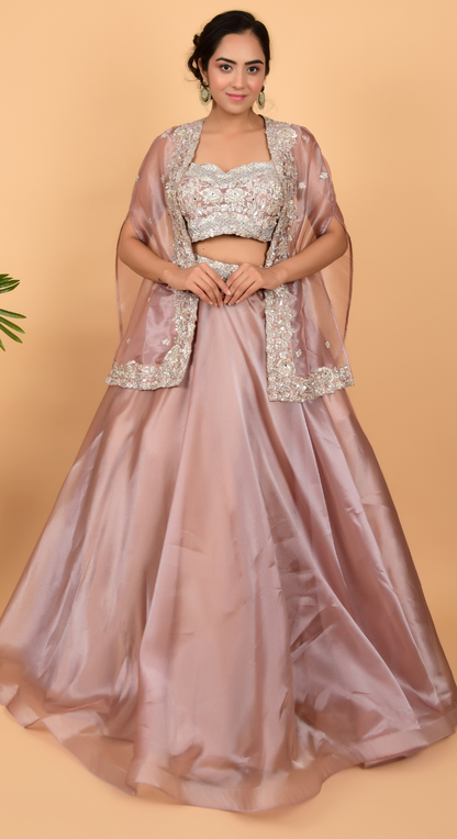 Designer Couture Lehenga With Cape