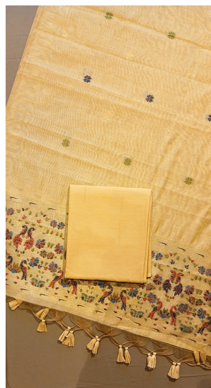 Mehr Aabroo Banarasi Cotton Silk Unstitched Suit