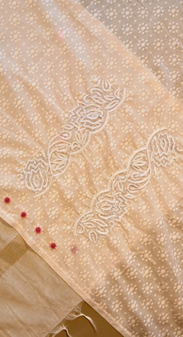 Multicolor Floral Resham Embroidery Work Unstitched Suit