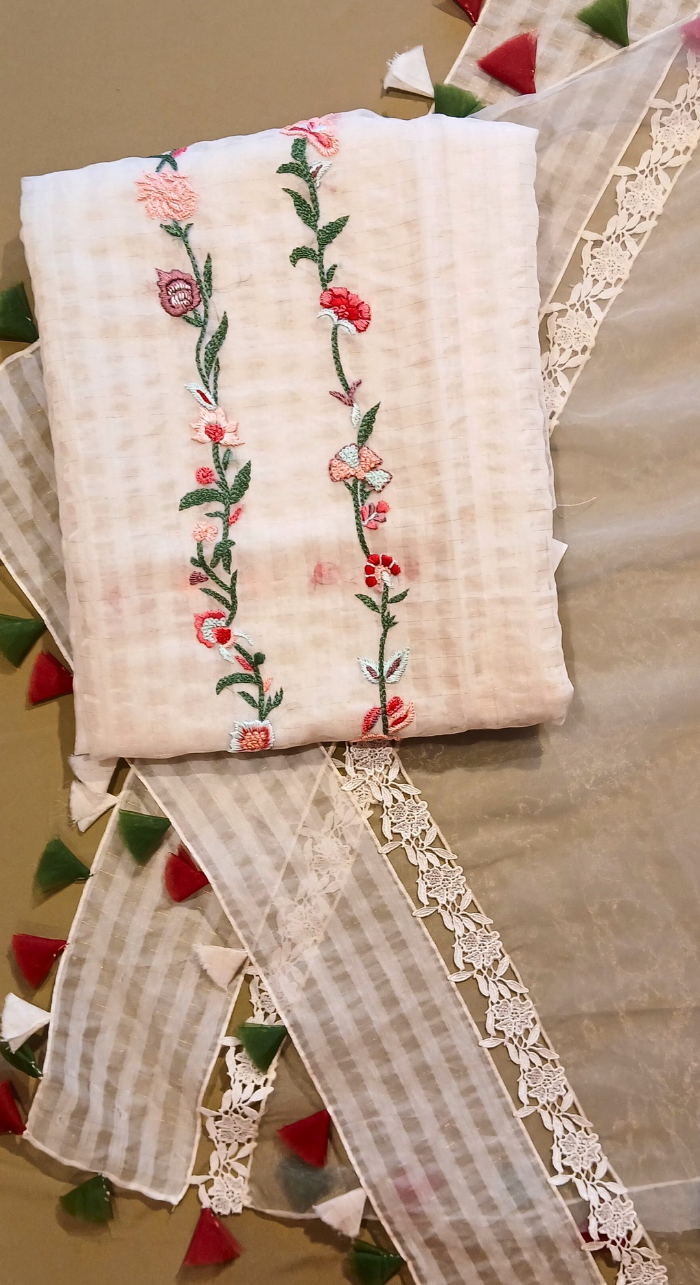 Zariya Noor Organza Unstitched Suit