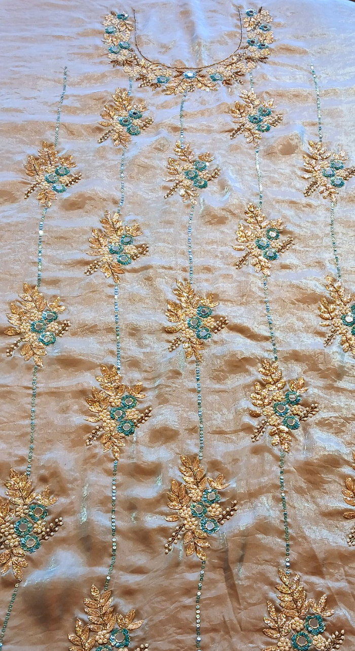 Zarqash Bloom Organza Silk Blend Unstitched Suit