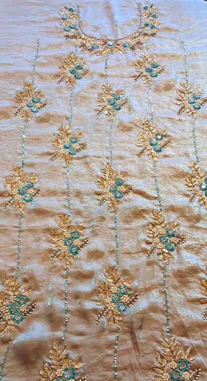 Zarqash Bloom Organza Silk Blend Unstitched Suit
