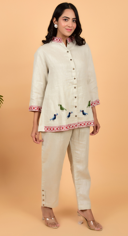 Linen Co-Ords With Hand Work