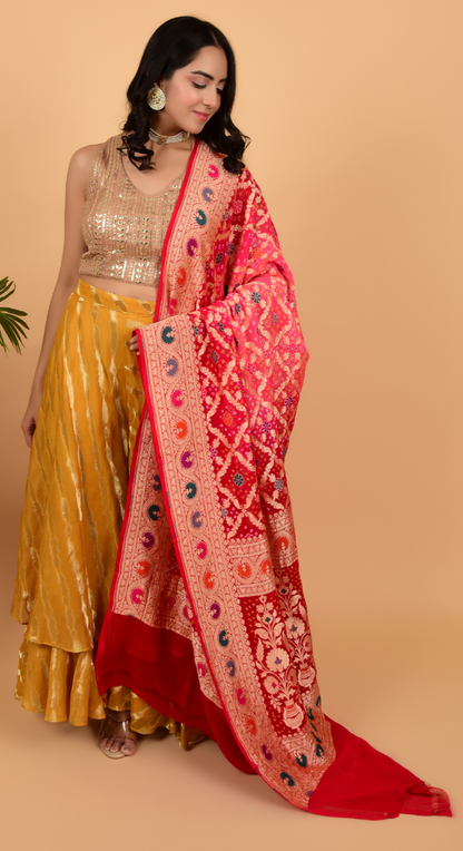 Banarasi Red Heavy Dupatta