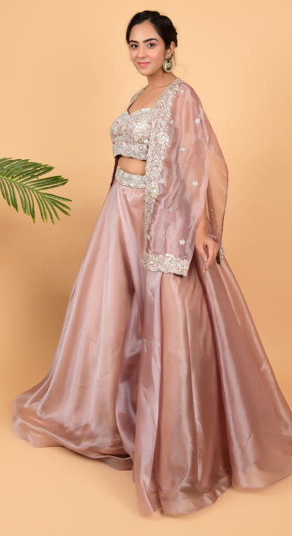 Designer Couture Lehenga With Cape