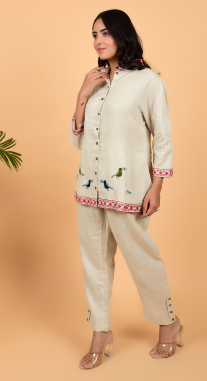 Linen Co-Ords With Hand Work