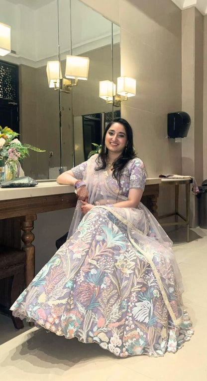 Wedding Wear Lavender Heavy Lehenga