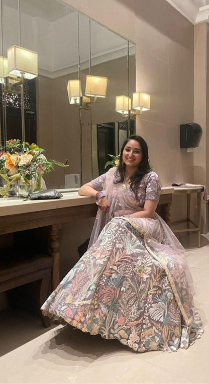 Wedding Wear Lavender Heavy Lehenga