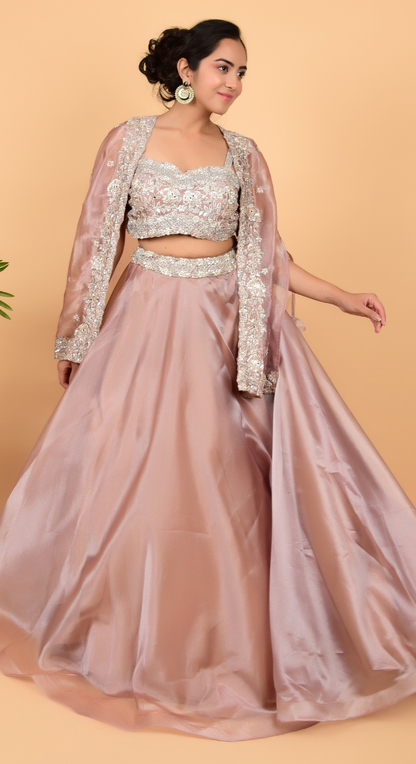 Designer Couture Lehenga With Cape