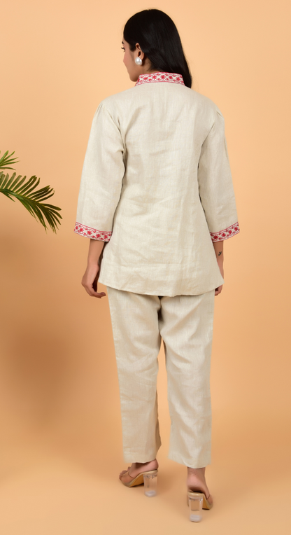 Linen Co-Ords With Hand Work