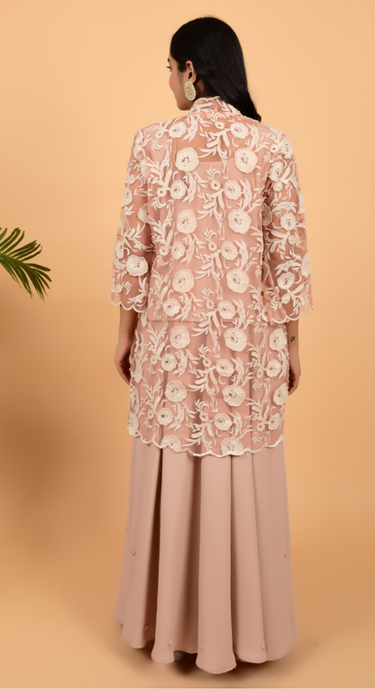 Double Georgette Co-Ords With Jacket