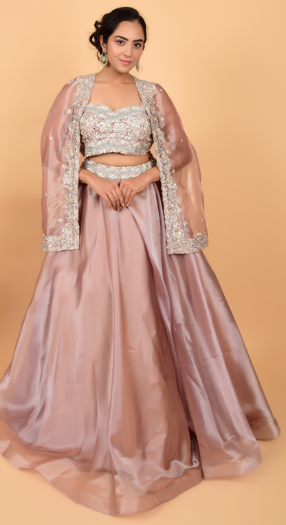 Designer Couture Lehenga With Cape