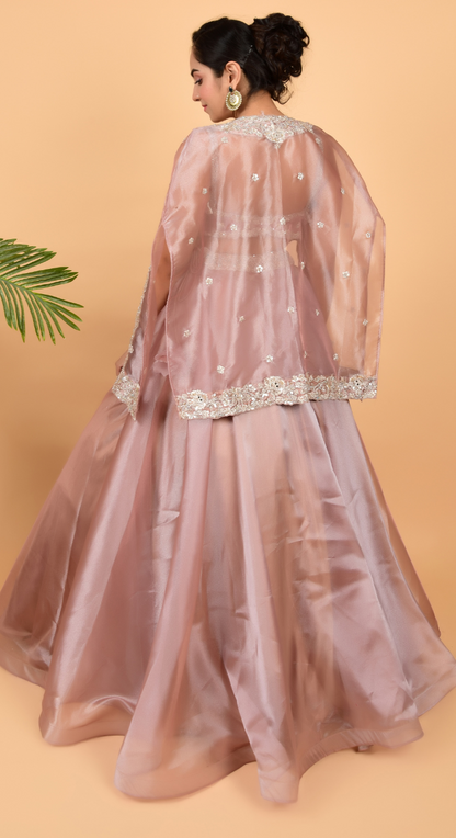Designer Couture Lehenga With Cape