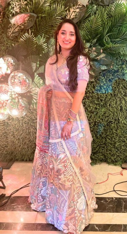 Wedding Wear Lavender Heavy Lehenga