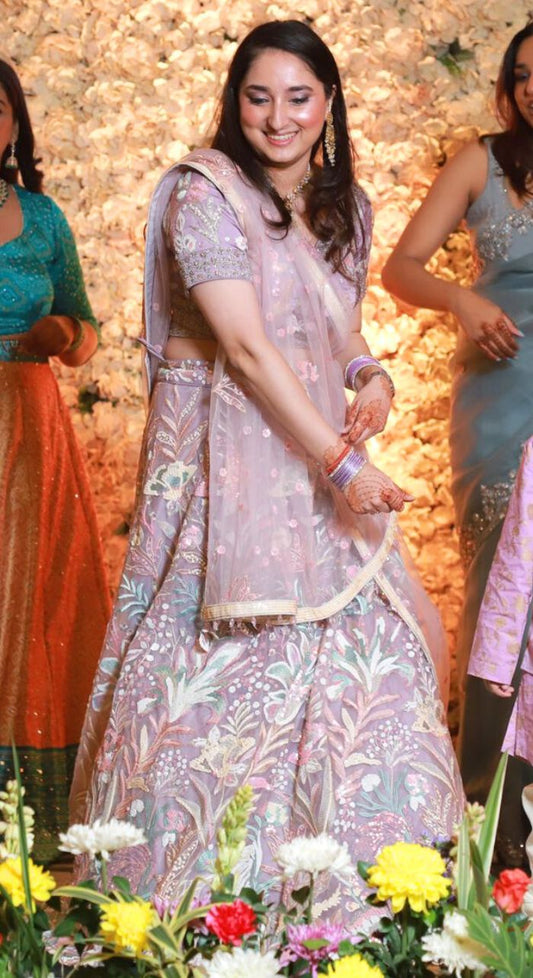 Wedding Wear Lavender Heavy Lehenga