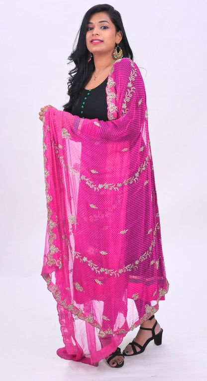 Black Banarasi Georgette Anarkali Suit With Georgette Hand Work Dupatta