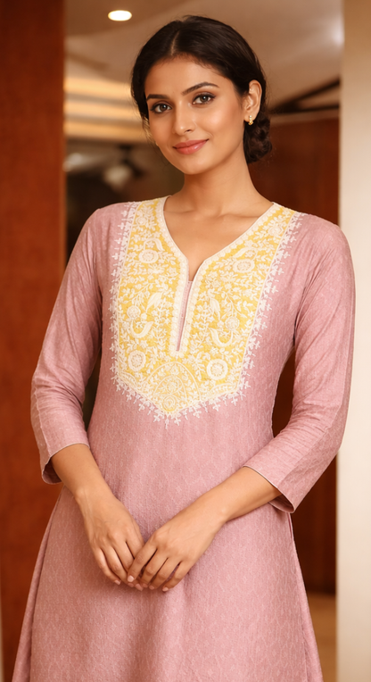 Ethereal Sunehra Chanderi Semi - Stitched Cotton Suit
