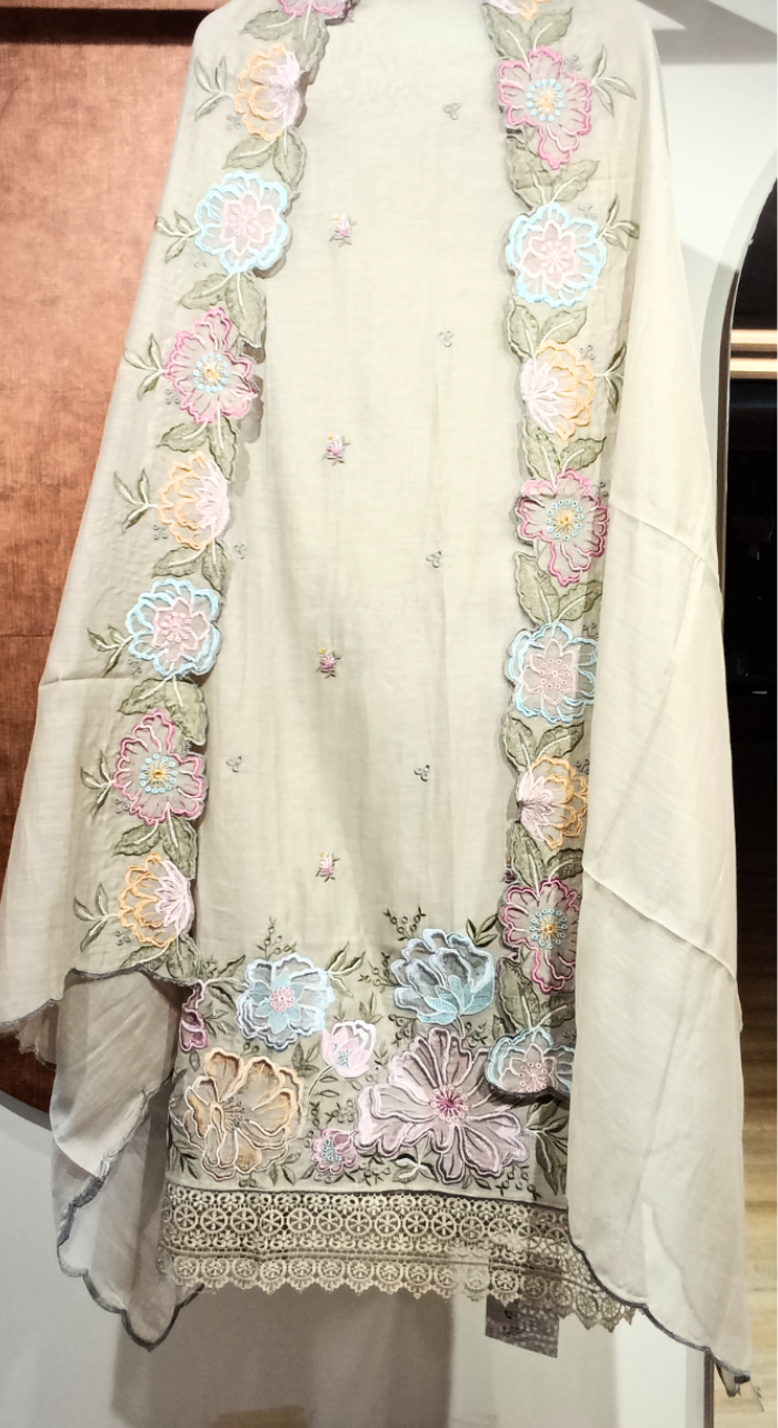 Meher Chanderi Semi-Stitched Cotton Suit