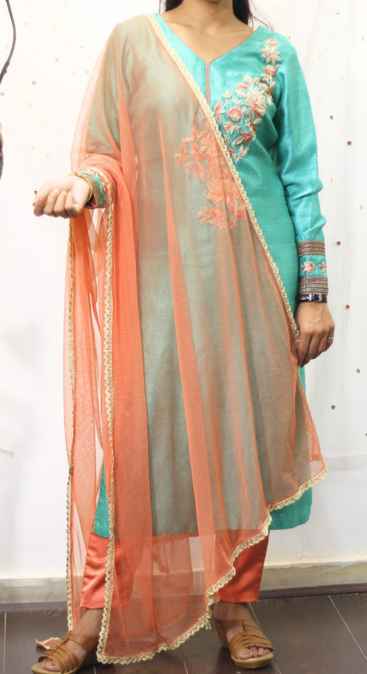 Classic Occasion Wear Raw Silk Suit