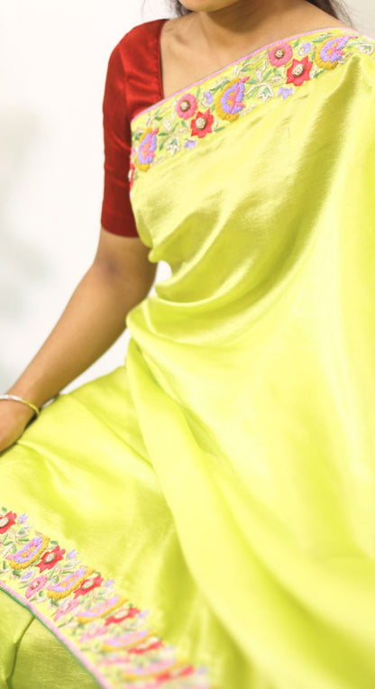 Silk Saree With Fine Embroidery