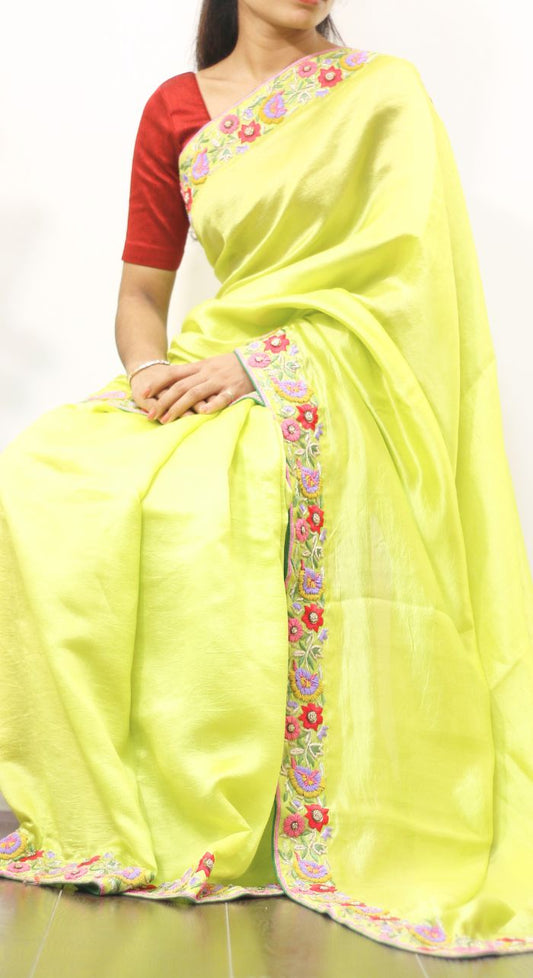 Silk Saree With Fine Embroidery