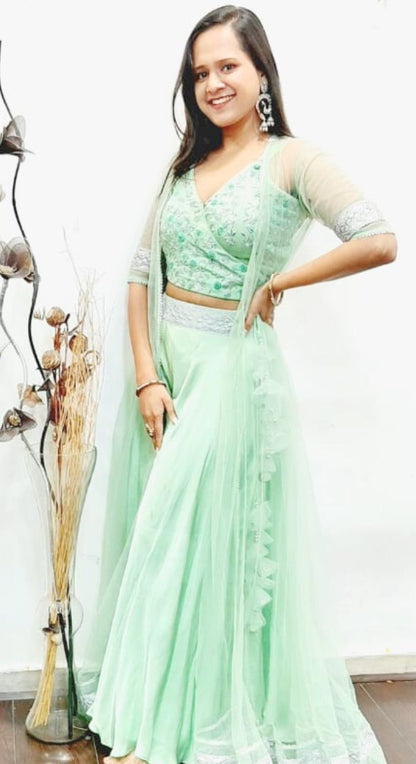 Satin Georgette Cocktail Dress