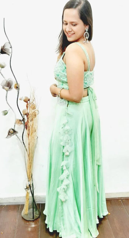 Satin Georgette Cocktail Dress