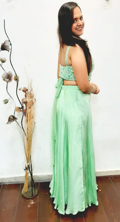 Satin Georgette Cocktail Dress