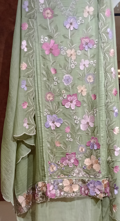 Rajsi Komal Chanderi Semi - Stitched Cotton Suit