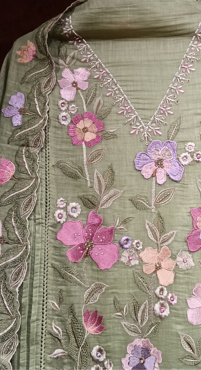 Rajsi Komal Chanderi Semi - Stitched Cotton Suit