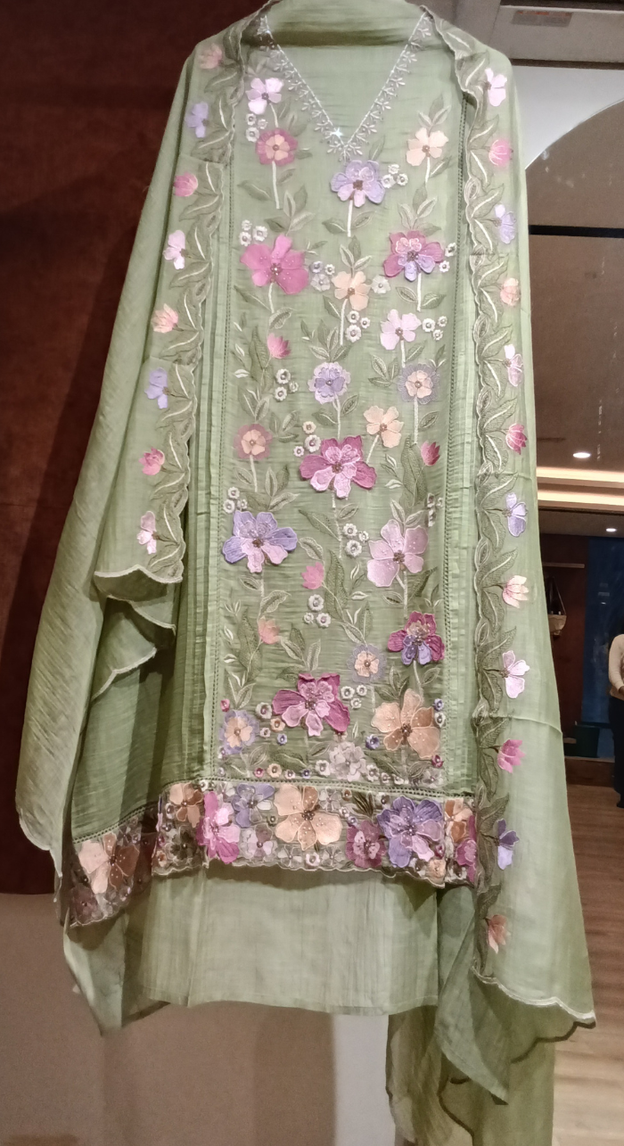 Rajsi Komal Chanderi Semi - Stitched Cotton Suit