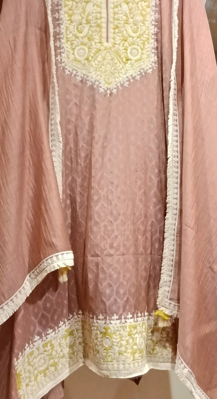 Ethereal Sunehra Chanderi Semi - Stitched Cotton Suit