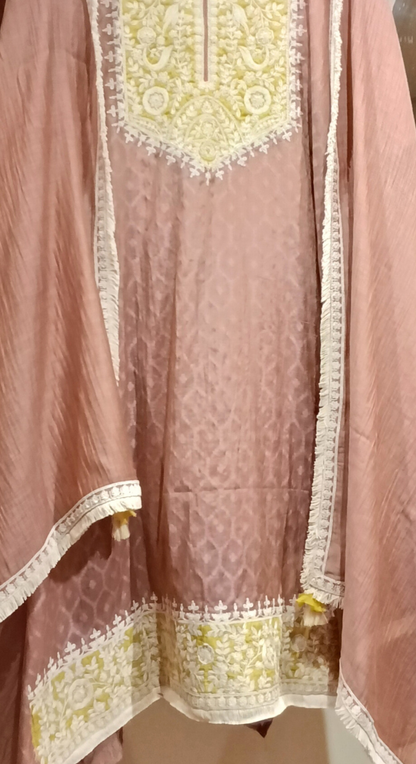 Ethereal Sunehra Chanderi Semi - Stitched Cotton Suit