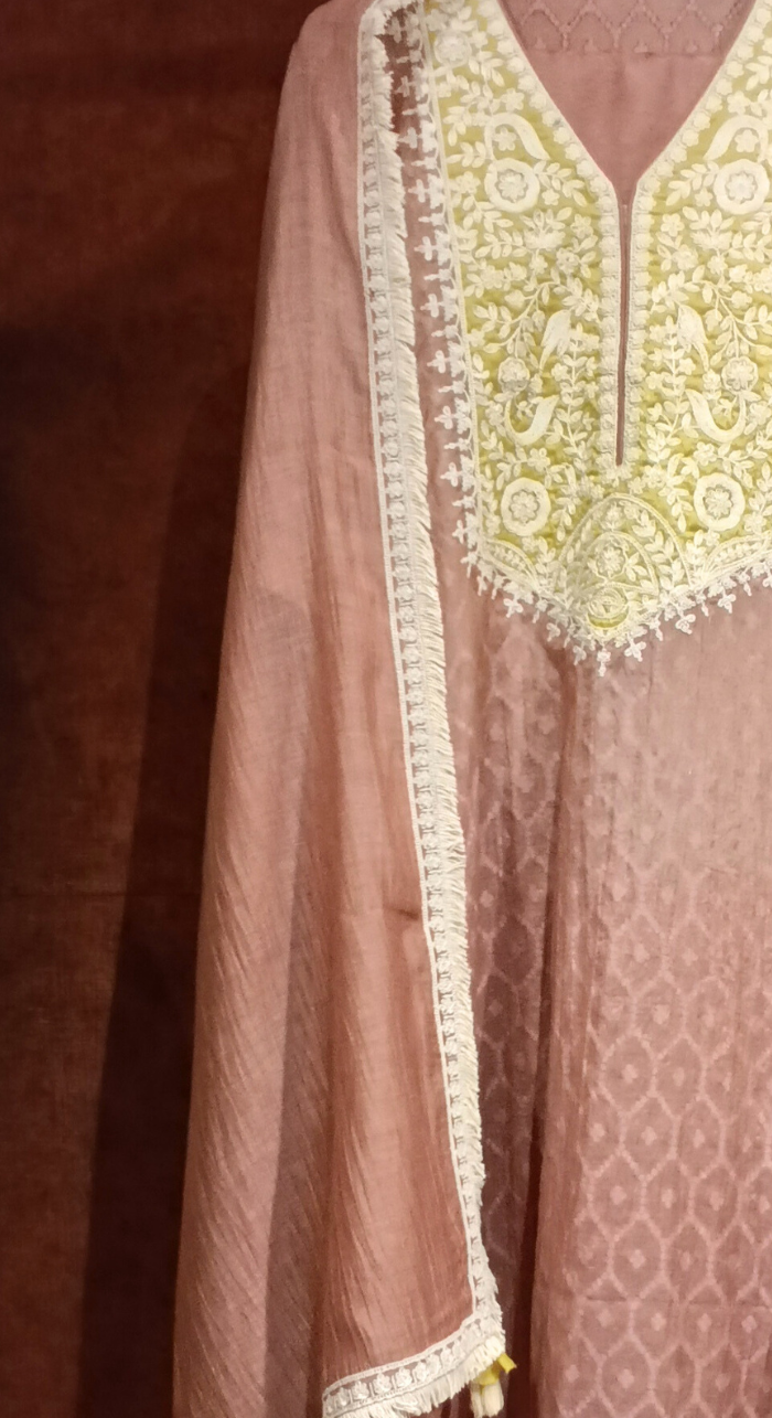 Ethereal Sunehra Chanderi Semi - Stitched Cotton Suit
